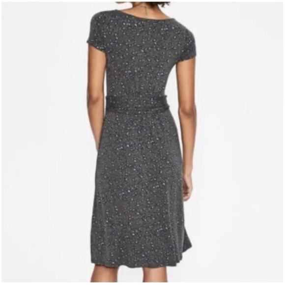 Boden Amelie Jersey Stretch Dress Short Sleeve Green Leopard Print 6R - Picture 3 of 13